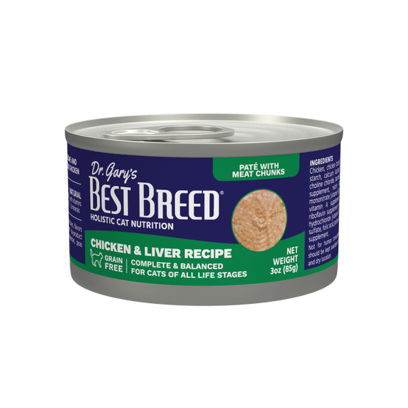 Dr. Gary's Best Breed Chicken & Liver Recipe Cat Food (3 Oz)