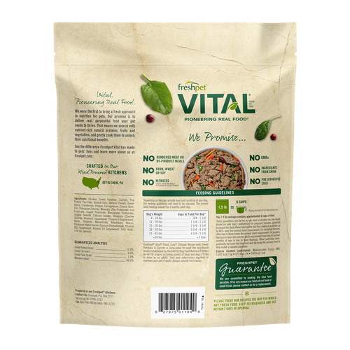 Freshpet Vital Fresh Cuts Chicken Recipe with Sweet Potatoes & Carrots for Dogs (4.5 lb bag)
