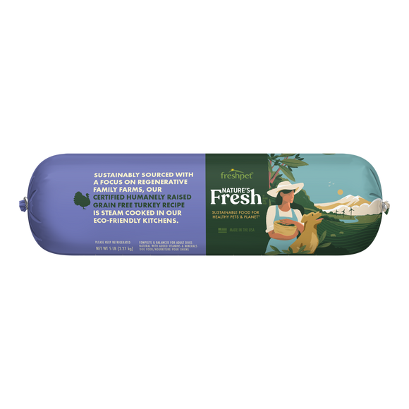 Freshpet Nature's Fresh® Grain Free Turkey Recipe with Spinach, Cranberries & Blueberries (1 lb roll)