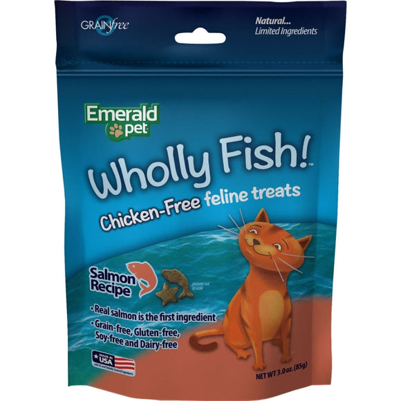 EMERALD PET WHOLLY FISH CHICKEN-FREE CAT TREATS (Salmon)