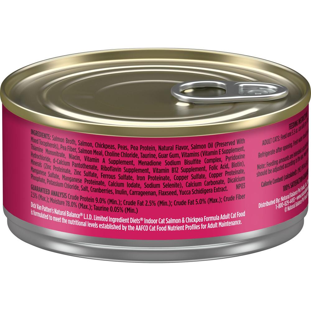 Natural Balance L.I.D. Limited Ingredient Diets Salmon Chickpea Indoor Canned Cat Food