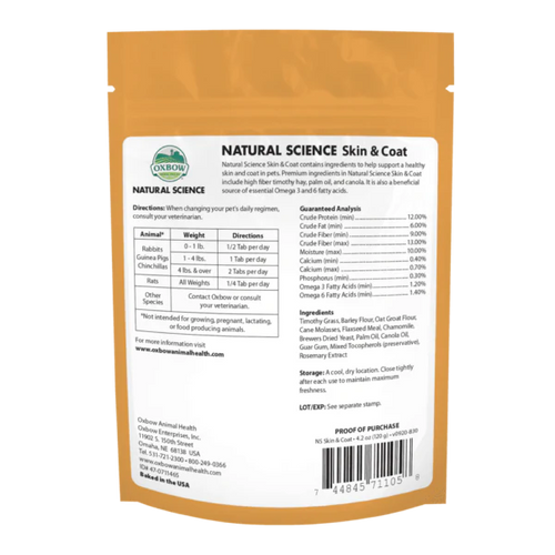 Oxbow Animal Health Natural Science Skin & Coat Support