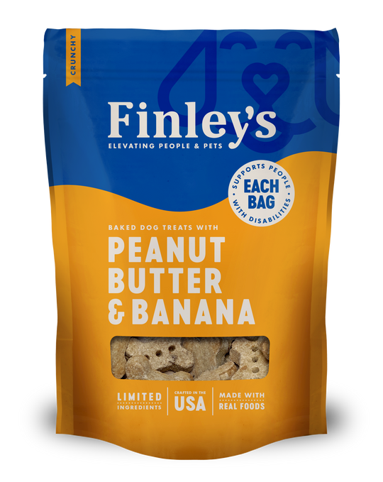 Finley's Peanut Butter Banana Crunchy Biscuits Dog Treats (12 oz)