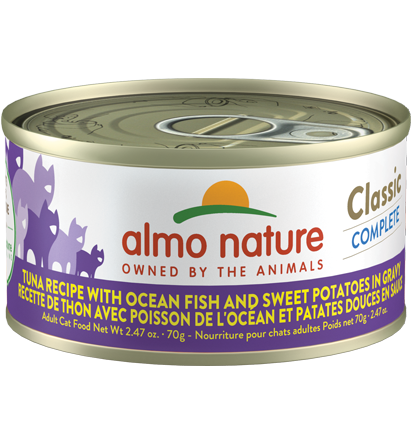 Almo Nature Classic Complete Tuna Recipe with Ocean Fish and Sweet Potato in Gravy (2.47 oz)