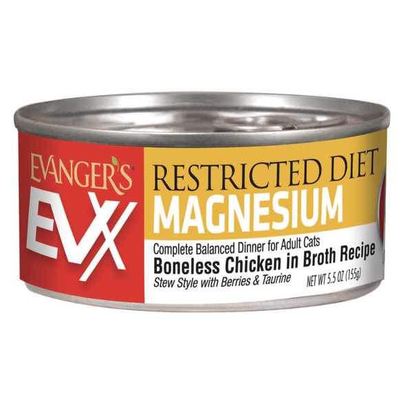 Evanger's EVX Restricted: Controlled Magnesium Diet Urinary Care Boneless Chicken in Broth Recipe Cat Food