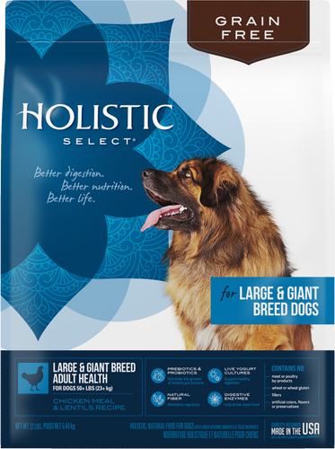 Holistic Select Grain Free Large Breed Chicken and Lentils Dry Dog Food