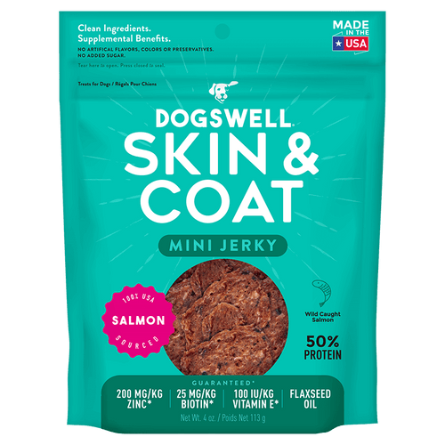 Dogswell Skin & Coat Mini Jerky Treats Salmon