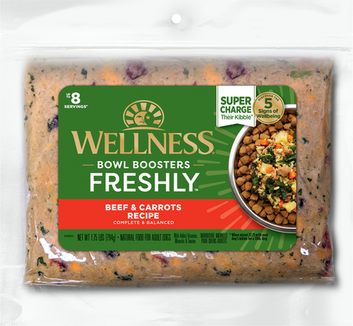 Wellness Freshly Bowl Boosters Beef & Carrots Frozen Fresh Dog Food