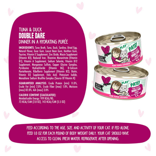 Weruva BFF PLAY Paté Tuna & Duck Double Dare Dinner in a Hydrating Purée Cat Food