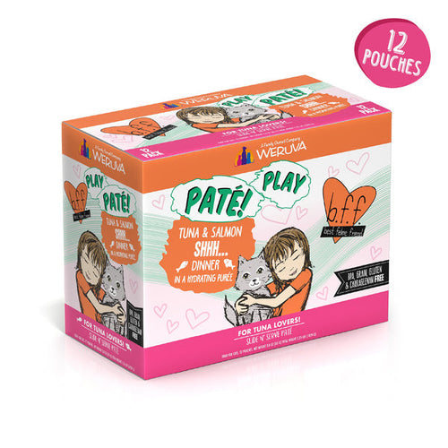 Weruva B.F.F. PLAY PATÉ! Tuna & Salmon Shhh... Dinner in a Hydrating Purée Cat Food