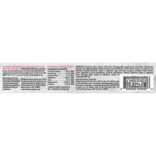 Chicken Soup for the Soul Classic Adult Cat Wet Food - Salmon Dinner in Gravy Recipe Shredded