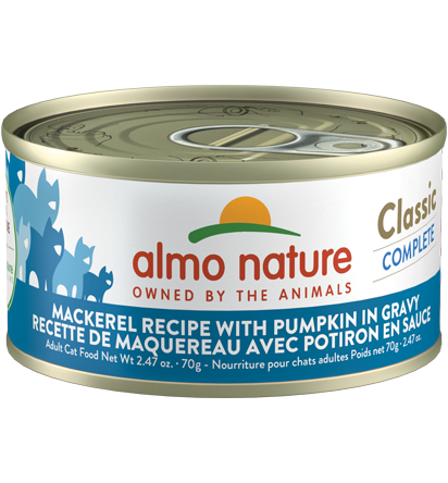 Almo Nature Classic Complete Mackerel Recipe with Pumpkin in gravy