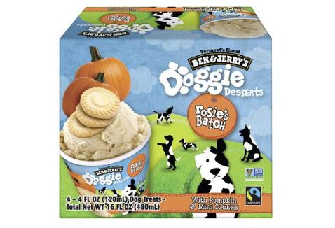 Ben & Jerry's Doggie Desserts Rosie's Batch Pumpkin & Mini Cookies Frozen Dog Treat