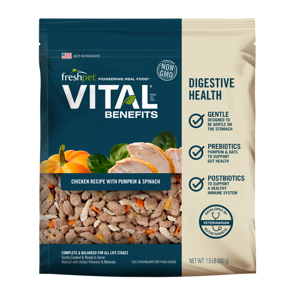 Freshpet Vital® Digestive Health Chicken Recipe with Pumpkin & Spinach Dog Food