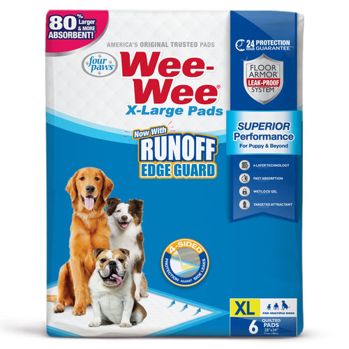 Four Paws Wee-Wee® Superior Performance X-Large Dog Pee Pads with Runoff Edge Guard