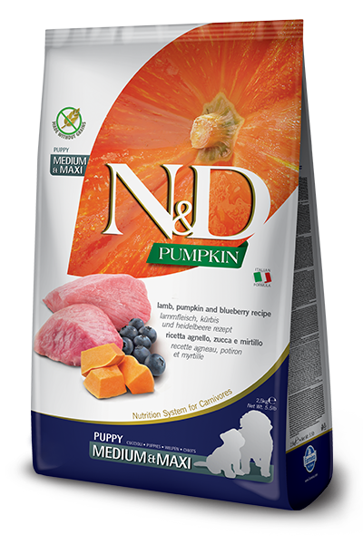 Farmina N&D Pumpkin Formula Medium & Maxi Lamb & Blueberry Puppy Food
