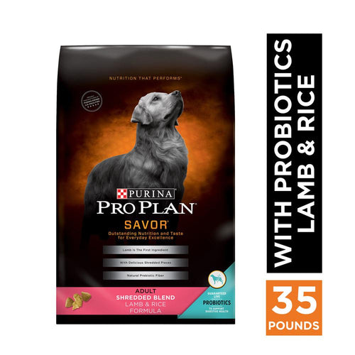 Purina Pro Plan Savor Adult Shredded Blend Lamb & Rice Formula Dry Dog Food