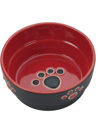 Red Ceramic Dog Bowl, Pet Bowls, Stoneware Dog Dish, Pet Food Water Dish  for Dogs and Cats, Gifts for Pets, Pottery Dishes for Animals 