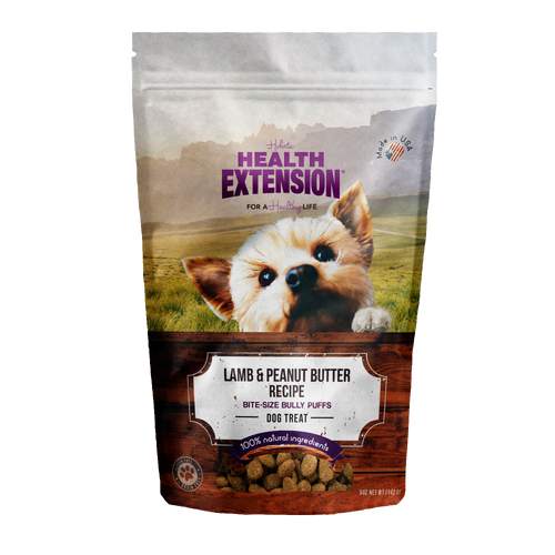 Health Extension Bully Puffs Lamb and Peanut Butter Dog Treats