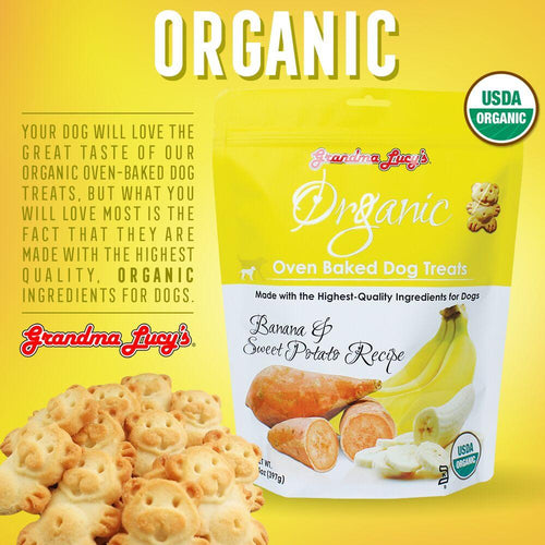 Grandma Lucy's Organic Oven Baked Banana and Sweet Potato Flavor Dog Treats