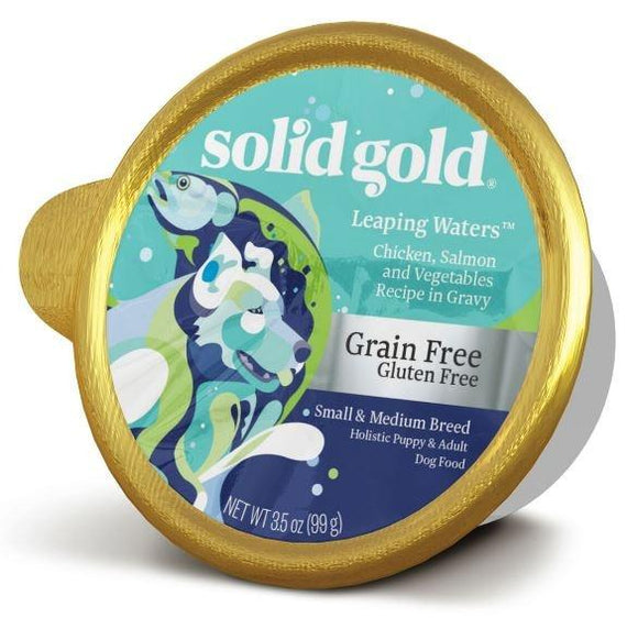 Solid Gold Grain Free Leaping Waters Small & Medium Breed with Chicken & Salmon Wet Dog Food Dog Food Tray