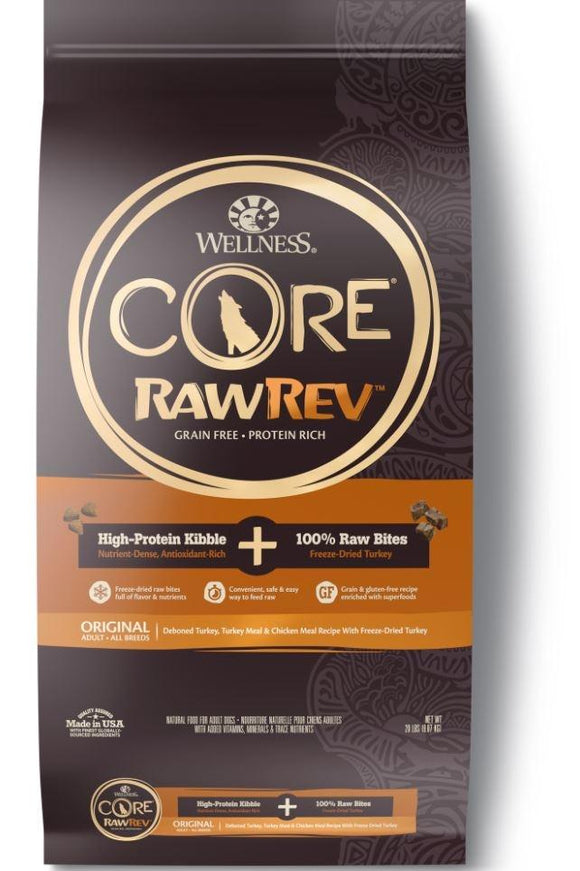 Wellness CORE RawRev Natural Grain Free Original Turkey & Chicken with Freeze Dried Turkey Dry Dog Food