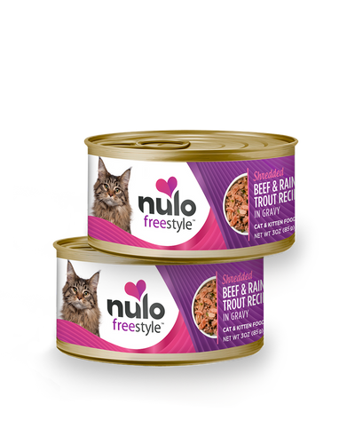 Nulo FreeStyle Shredded Beef & Rainbow Trout Recipe in Gravy Cat & Kitten Food