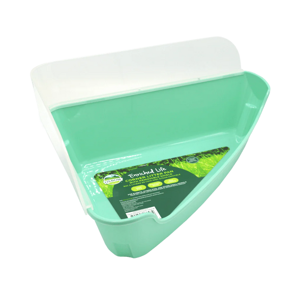 Oxbow Animal Health Enriched Life - Corner Litter Pan with Removable Shield