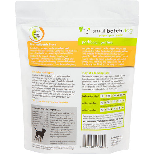 Smallbatch Porkbatch Frozen Dog Food