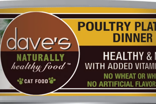 Dave’s Naturally Healthy Grain Free Canned Cat Food Poultry Platter Dinner