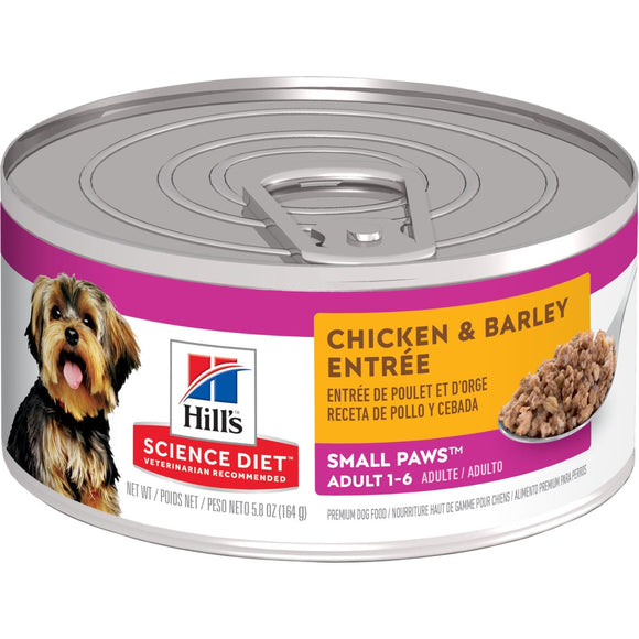 Hill's® Science Diet® Adult Small Paws™ Chicken & Barley Entrée dog food