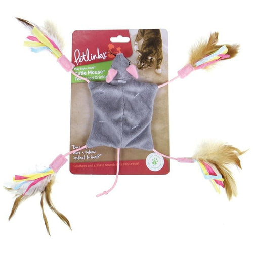 CUTIE MOUSE FEATHERED TOY